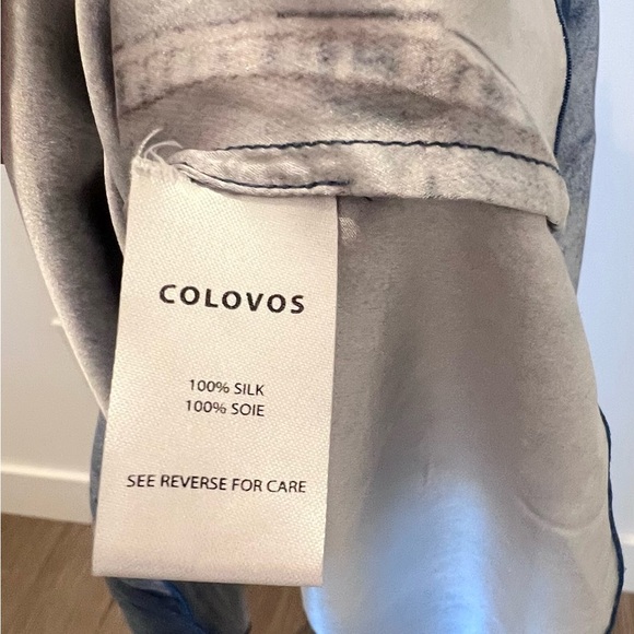 COLOVOS Blue Silk Printed Skirt - Picture 13 of 14